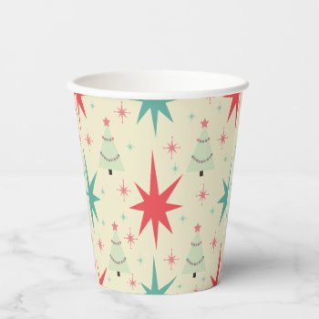 1950s Christmas Retro Paper Cup by Eclectic_Ramblings at Zazzle