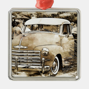 1950's Classic Chevy Chevrolet Truck Metal Ornament