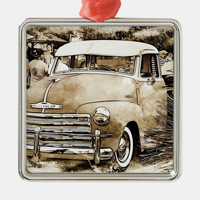 1950's Classic Chevy Chevrolet Truck Metal Ornament (Front)