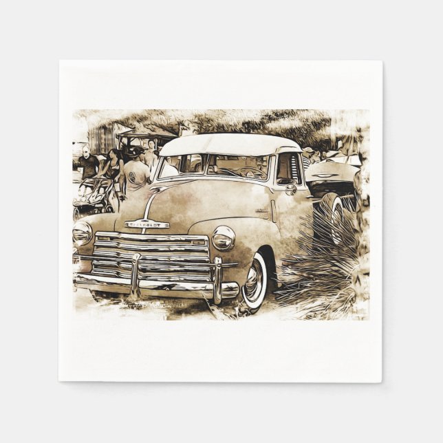 1950's Classic Chevy Chevrolet Truck Paper Napkins (Front)