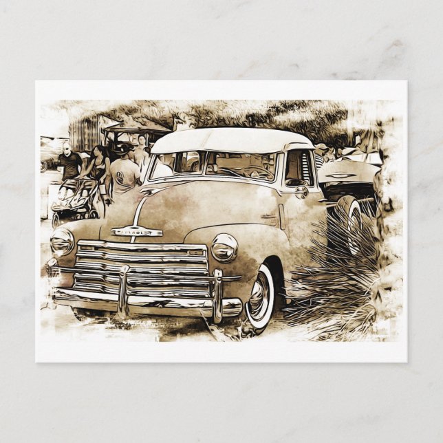1950's Classic Chevy Chevrolet Truck Postcard (Front)