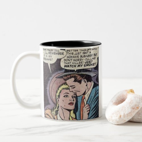 1950s Classic Romantic Comic Two_Tone Coffee Mug