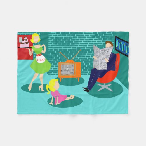 1950s Classic Television Fleece Blanket