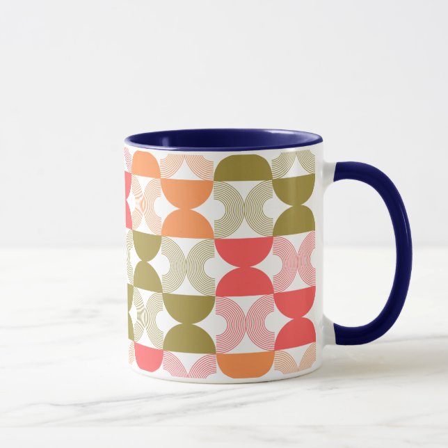 1950s colorful modern mid century pattern retro mug (Right)