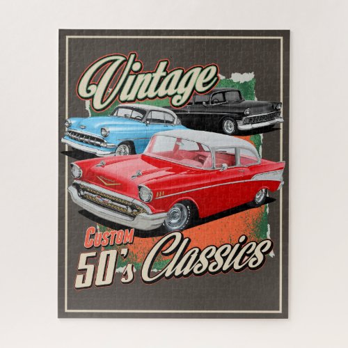 1950s Custom Classic Cars Jigsaw Puzzle