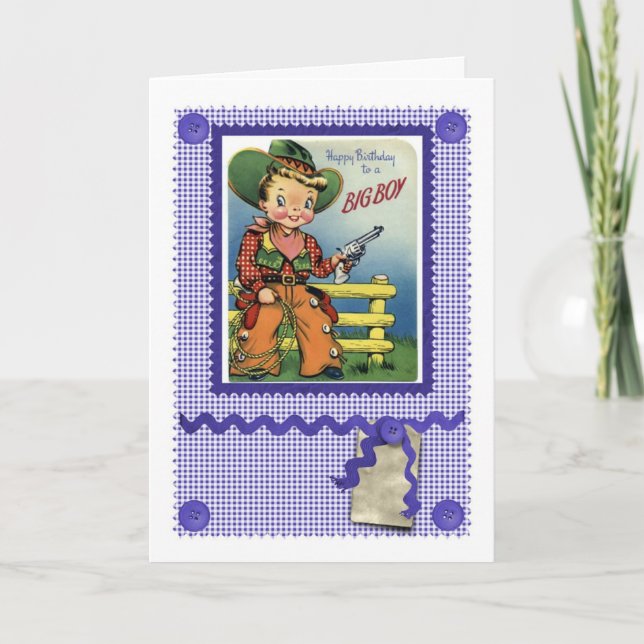 1950'S CUTE COWBOY CARD FOR A BIG BOY (Front)