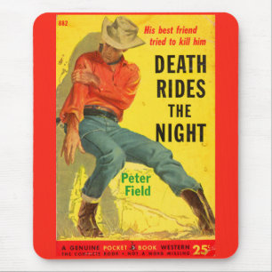 1950s Death Rides the Night western book cover Mouse Pad