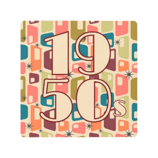 1950s Decade Design Metal Print