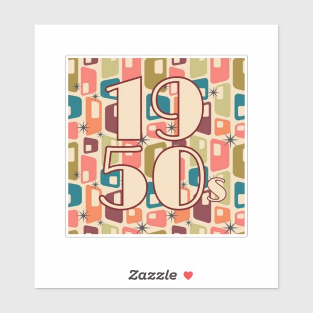1950s Decade Design Sticker (Sheet)