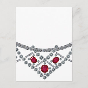 1950s Diamond Ruby Necklace Postcard