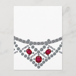 1950s Diamond Ruby Necklace Postcard