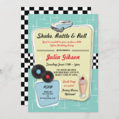 1950s Diner Birthday Party Fifties Retro Invite (Front/Back)
