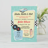 1950s Diner Birthday Party Fifties Retro Invite (Standing Front)