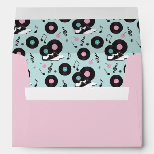 1950s Diner Birthday Party Theme Pink  Blue Envelope