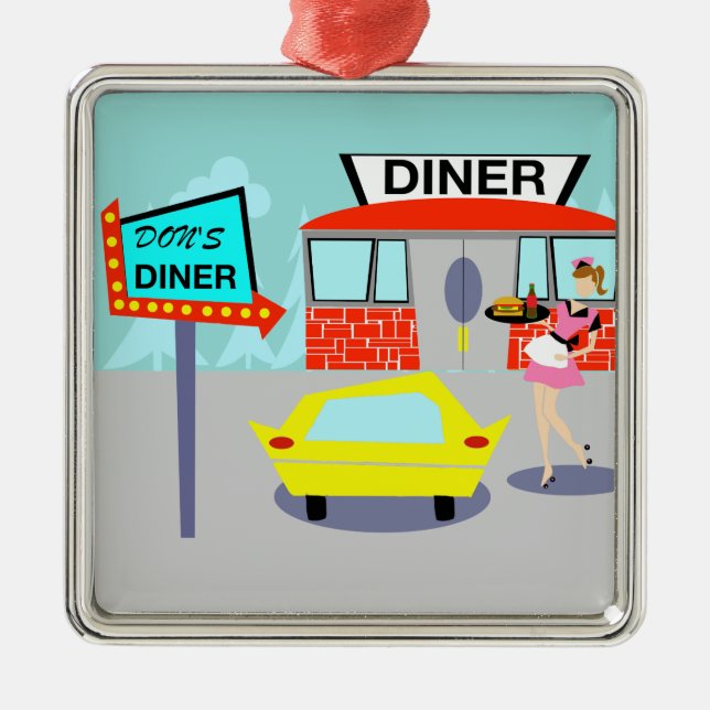 1950's Diner Christmas Ornament (Front)