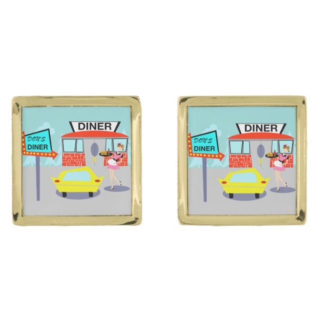1950's Diner Cufflinks (Front)