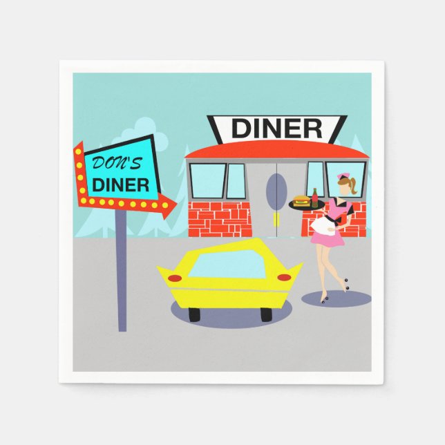 1950's Diner Disposable Napkins (Front)