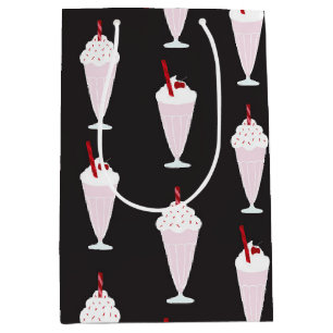1950s Diner Milkshakes Pattern Medium Gift Bag