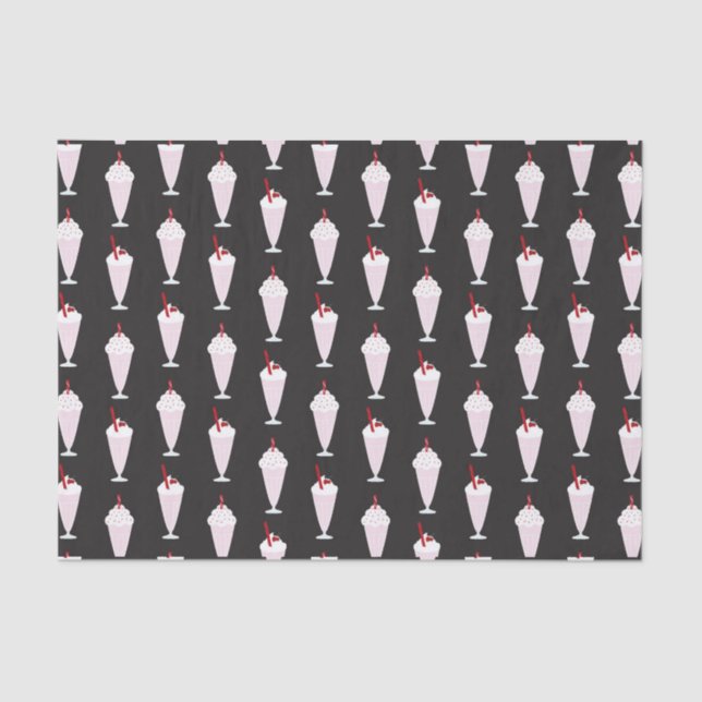 1950s Diner Milkshakes Pattern Tissue Paper (Front)