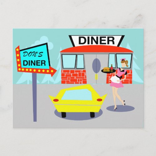 1950s Diner Postcard