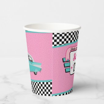 1950's Diner Retro Birthday Party Paper cup | Zazzle