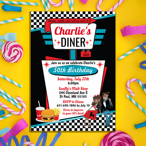1950's Diner Retro Birthday Party Sock Hop Design