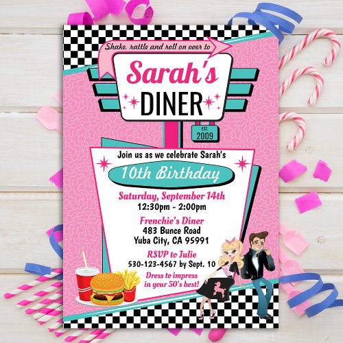 1950's Diner Retro Birthday Party Sock Hop Design