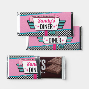 1950's Diner Retro Birthday Party Sock Hop Theme Hershey Bar Favors