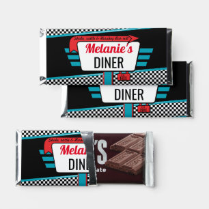 1950's Diner Retro Birthday Party Sock Hop Theme Hershey Bar Favors