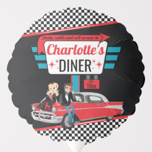 1950's Diner Retro Birthday Party Vintage Sock Hop Balloon