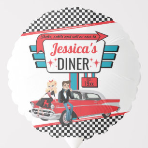 1950's Diner Retro Birthday Party Vintage Sock Hop Balloon