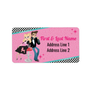 1950's Diner Retro Jukebox Birthday Party Sock Hop Label