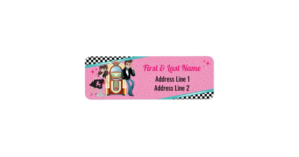 1950's Diner Retro Jukebox Birthday Party Sock Hop Label | Zazzle.com
