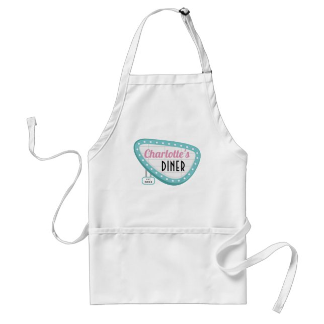 1950s Diner Retro Signage Birthday Apron – Sock Ho (Front)
