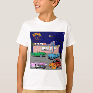 1950s Diner Route 66 and Vintage Cars T-Shirt