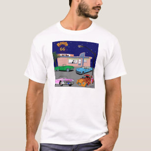 1950s Diner Route 66 and Vintage Cars T-Shirt