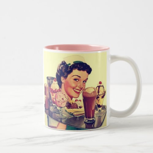 1950s Diner Vintage Two_Tone Coffee Mug