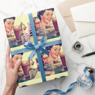1950s Diner Vintage Wrapping Paper