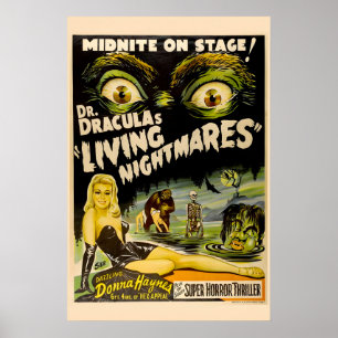 1950s Dracula’s Living Nightmares Classic Sci-Fi Poster