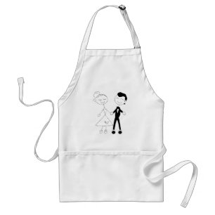 1950s Dressed Up Couple Retro Wedding Adult Apron