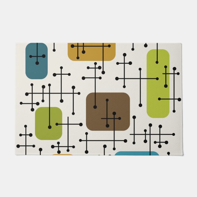 1950s Eames Era Art Crosshairs Doormat (Front)