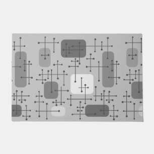 1950s Eames Era Art Crosshairs Gray Doormat