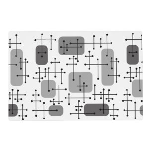 1950s Eames Era Art Crosshairs Gray Placemat