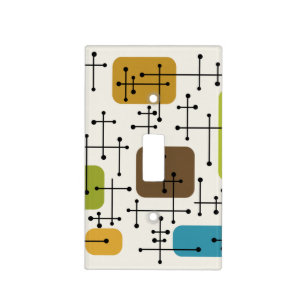 1950s Eames Era Art Crosshairs Light Switch Cover