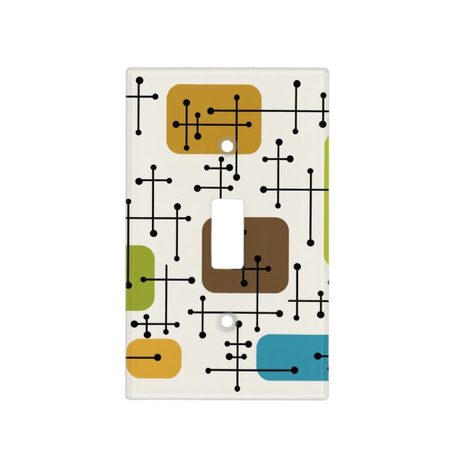 1950s Eames Era Art Crosshairs Light Switch Cover (Front)