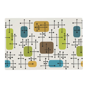 1950s Eames Era Art Crosshairs Placemat