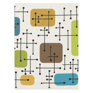 1950s Eames Era Art Crosshairs Tablecloth