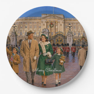 1950s Family Christmas London Promenade Paper Plates