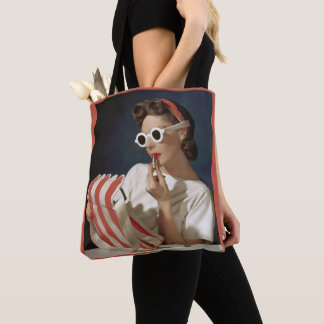 1950s fashion photo print tote bag