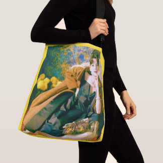 1950s fashion portrait print crossbody bag